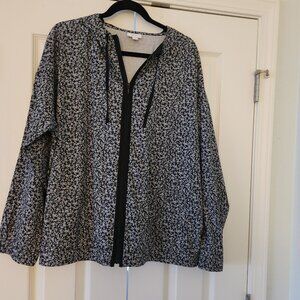 J.Jill Fit Windbreaker Jacket. Black/White Multi. Size XL